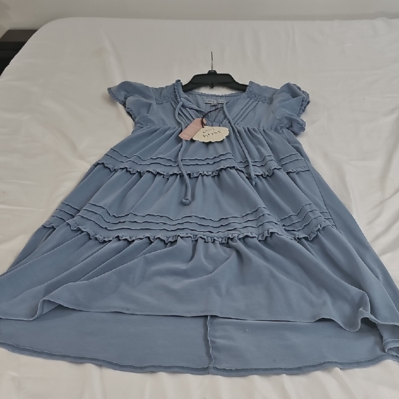 Knox Rose Other - Knox Rose Blue Gray Ruffled Tiered Sundress
